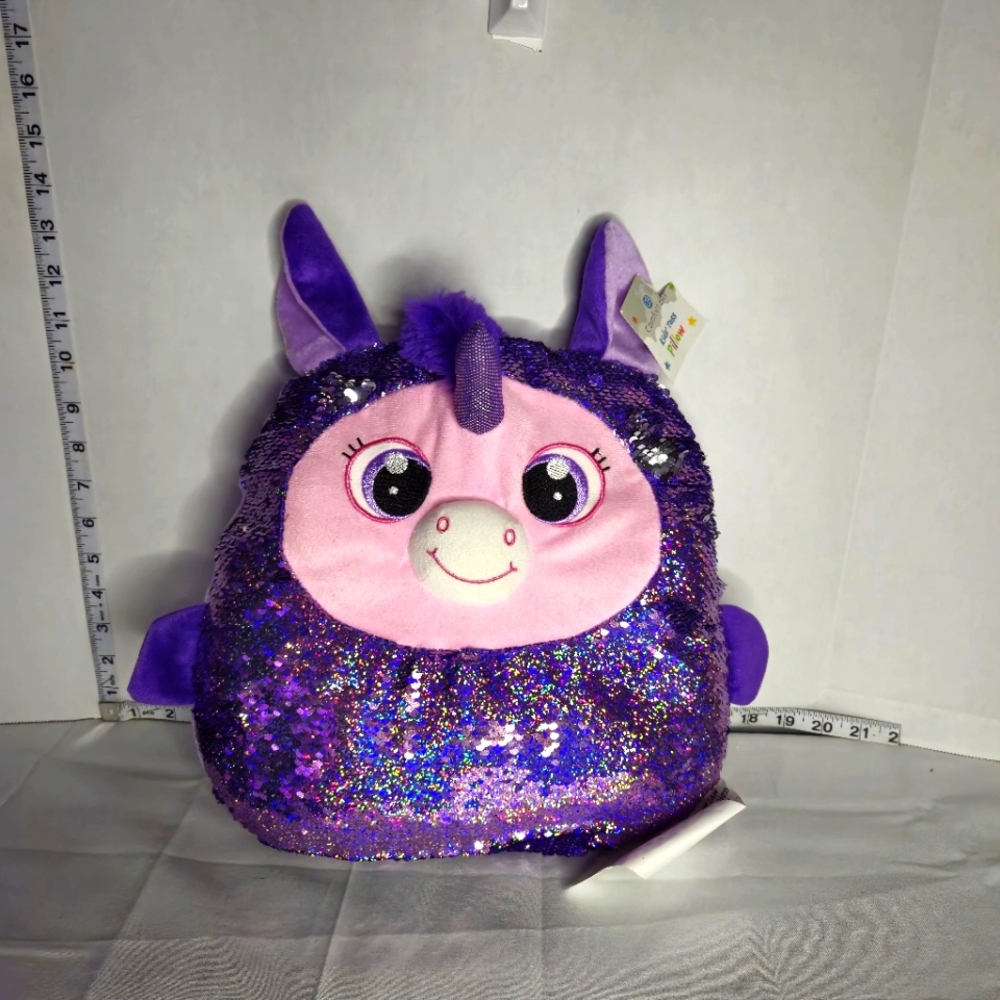 COMFORT BAY FLIP SEQUENCE KIDS TOSS‎ PILLOW UNICORN